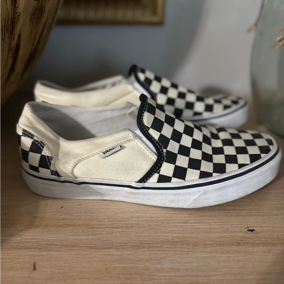 Vans Black and White Checkerboard Slip-Ons - Picture 2 of 7